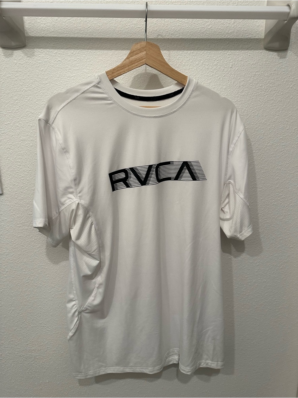 RVCA White Short Sleeve Logo Tee with Black Graphic